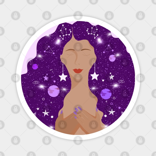 A purple woman in my Universe Magnet by Miruna Mares